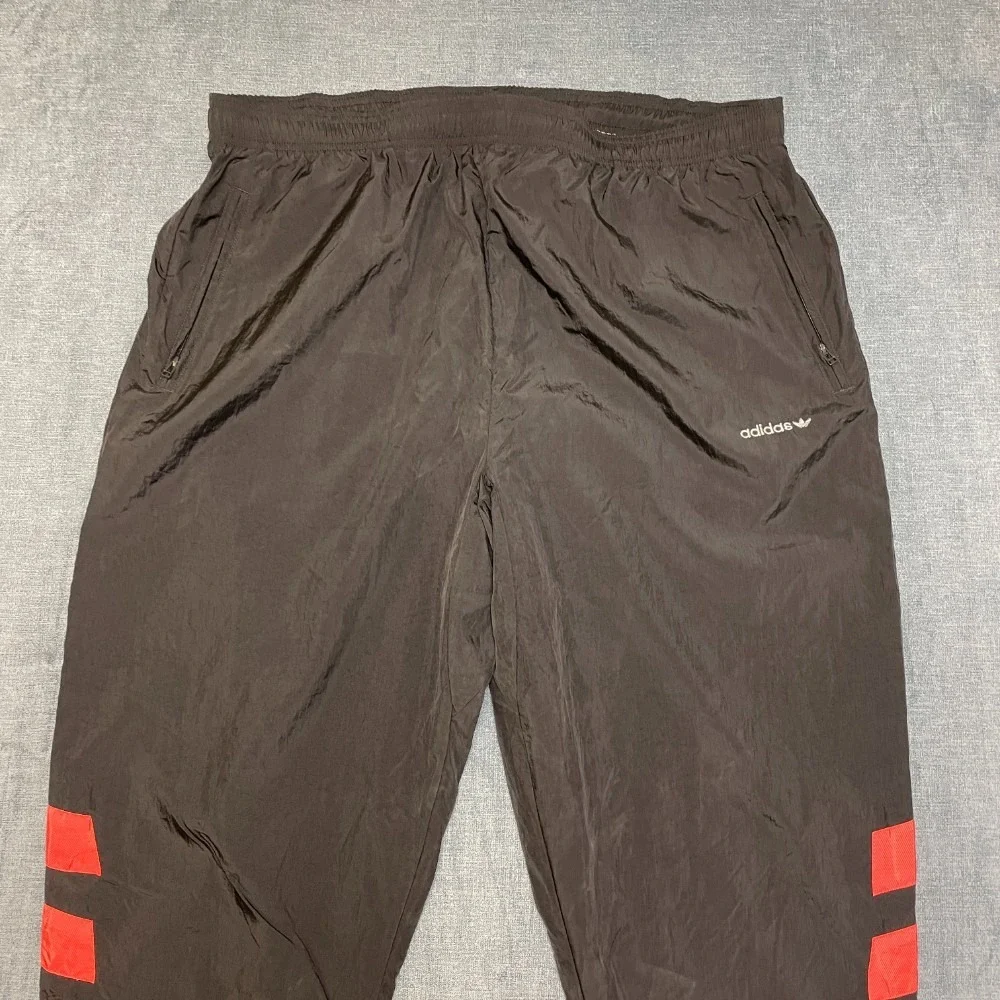 Adidas Joggers Pants Mens 36x29 Black Performance Athletic Ankle Zip Tapered Leg